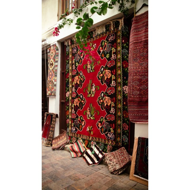 Tapis Persan Kashan Rouge Rubis 150x230 - Laine Kork Noué Main